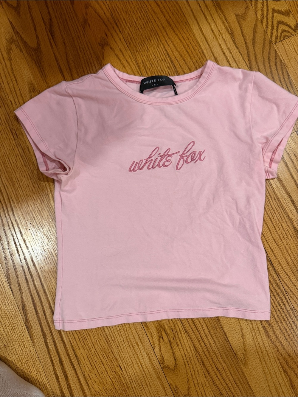 Edikted Pink Short Sleeve Tee with Script Logo